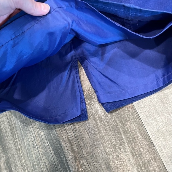 Don’t Stop Blue Suede Leather Mini Skirt High Waisted Sz 6 Y2K 80’90’s vintage - Picture 2 of 10